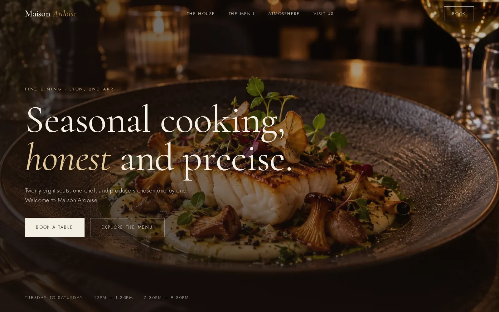 Screenshot of the Maison Ardoise website