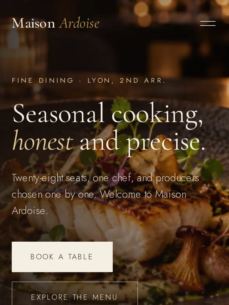 After: the Maison Ardoise website, elegant and modern